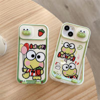 ลายตัวการ์ตูนน่ารักกบลูกโป่งสีเขียวสำหรับ IPhone 14 13 12 11 Pro Max สำหรับเคสโทรศัพท์แฟชั่นความคิดสร้างสรรค์