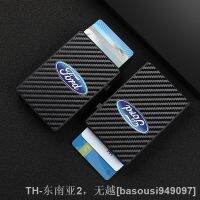 hyf☒﹍ Anti-theft Carbon Bank Credit Pop Up ID Card Holder Fiesta Badge Mondeo Ecosport Kuga Car