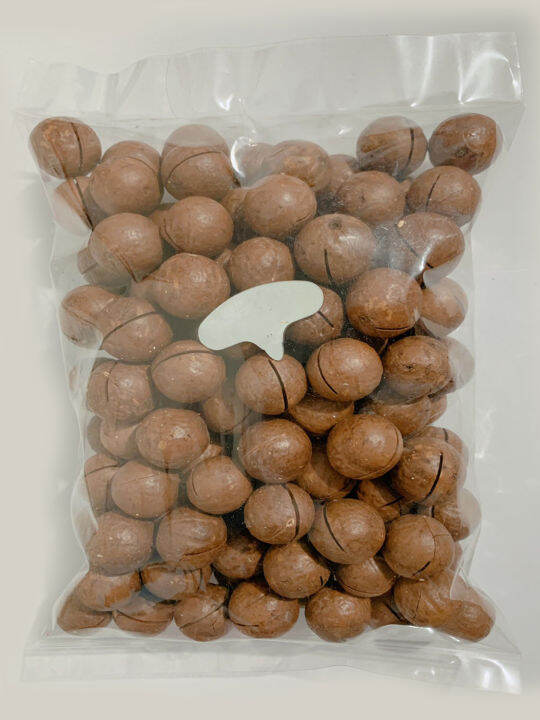 แมคคาเดเมียอบเนย-500g-250g-100gแบบมีเปลือกเต็มเม็ด-macadamia