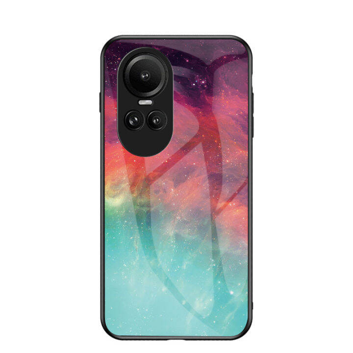 เคสโทรศัพท์สำหรับ-oppo-reno10-pro-10pro-5g-reno10-oppo-ฝาหลังลายท้องฟ้าเต็มไปด้วยดวงดาวกระจกอย่างหนาสีมันวาวป้องกันการขีดข่วนเคส5g