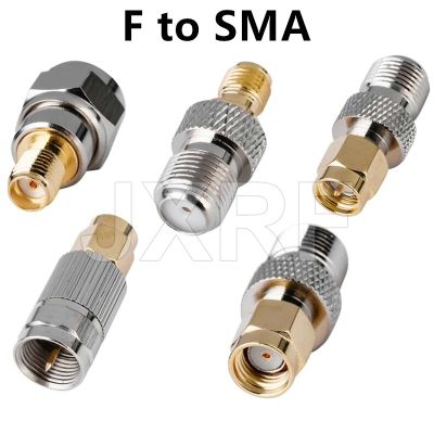 JXRF Connector 2pcs RF coaxial coax adapter F Type Female Jack to SMA Male Plug Straight F connector to SMA Connector Electrical Connectors