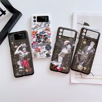 【อิเล็กทรอนิคส์ส่องแสง】เคสโทรศัพท์อะนิเมะเรื่องวันพีชการ์ตูนบันไดสำหรับ Samsung Galaxy Z Flip 4เคสซิลิโคนแบบนิ่ม Flip4 3 Flip3