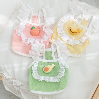 Summer fruit Dress Dog Pet Clothing Suspender vest for Dogs Clothes Cat Small Print Cute Mesh Dogs Dress Pet Clothing