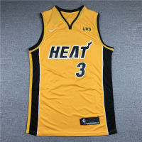 Ready Stock Newest Mens 3 Dwyane Wade Miami Heat Basketball 2020/21 Swingman Jersey - Yellow