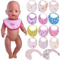 Doll Clothes Bibs Saliva Towel Polka Dot/Animal Print For 18 Inch American Doll Girl 39;s And 43 Cm Reborn Baby AccessoiesToy Gift