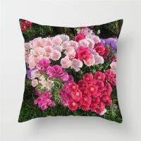 （ALL IN STOCK XZX）Pink Rose Printed Seat Cushion Cover Pillow Cover Home Decoration Seat Cushion Cover Sofa Pillow Cover Car Seat Cushion Cover   (Double sided printing with free customization of patterns)