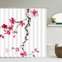 【CW】▤○  Chinese Plum Polyester Fabric Shower Curtains Multi-size Ink painting for