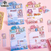 Mr. Paper 4 Style Cartoon Girl Flat Sticker Cute Goo Card Handbook Decorative Material Kawaii Stickers Stationery Art Supplies