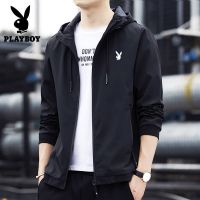 ♟ ??M-5XL ไซส์ใหญ่ playboy แจ็คเก็ตของผู้ชาย เสื้อแฟชั่นผู้ชายป้องกันแสงแดดของเกาหลี เสื้อแจ๊คเก็ตทรงหลวมขนาดใหญ่ เสื้อคลุมคาดิแกน เสื้อ