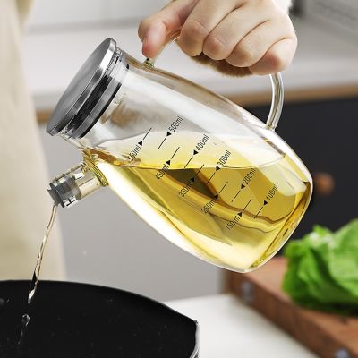 Thickened Glass Oil Can Leak-Proof Oil Bottle Household Kitchen Oil Bottle Soy Sauce Jar Seasoning Bottle Small Vinegar Pot