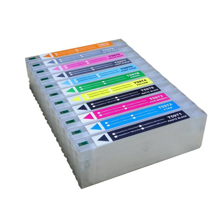 ตลับหมึกเติมได้700มล-11ชิ้นพร้อมรีเซ็ทสำหรับ-epson-7900สไตลัสโปร7910-9900-9910เครื่องพิมพ์คุณภาพสูง