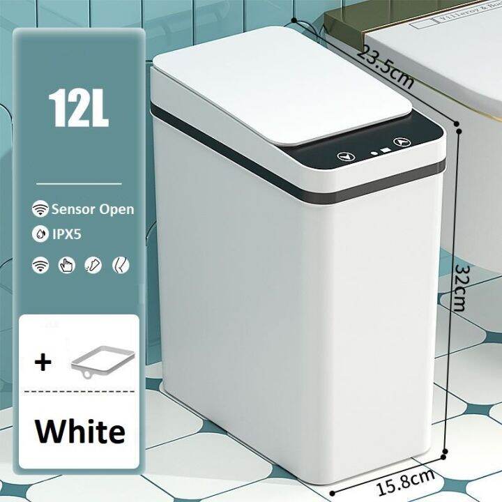 White 12L White 12L Battery Automatic Intelligent Garbage Bin Smart