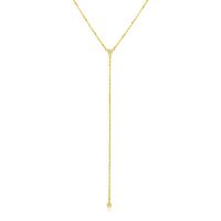 สร้อยคอทองคำแท้ 14k รูปทรง Lariat 14k Yellow Gold 20 inch Lariat Necklace with Diamonds (พรีออเดอร์ pre-order ทัก chat ก่อนสั่ง)