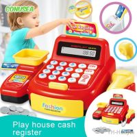 【hot】✑  Childrens Cash Register Calculator Pretent with Sound Coins Supermarket Cashier Games for Boys