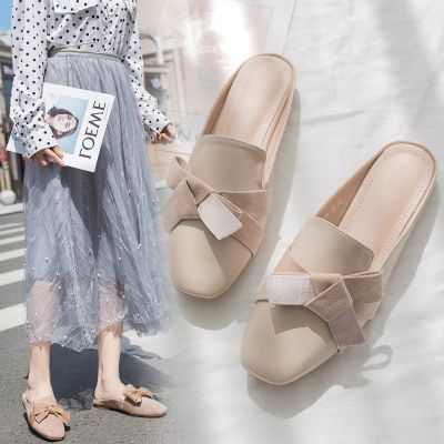 △❖■ womens flat shoes ladies half shoes ulzzang cute fashion korean outdoor rubber slippers