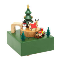 [EnidJuli] Wood Grain Christmas Train Musical Box Wooden Train Music Box For Girls Boys Real Details Clear