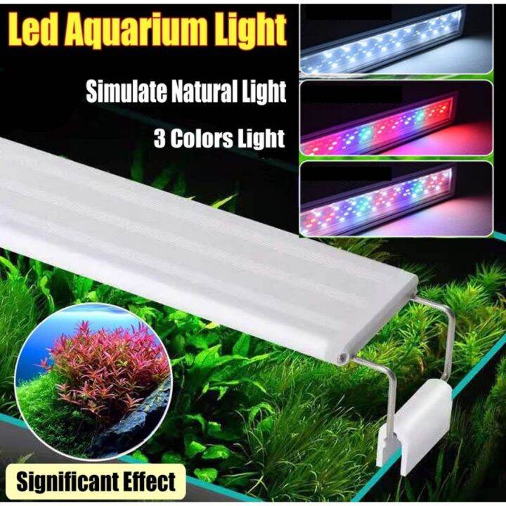 6 Row Led Aquarium Lamp Aquatic Plant Light 18-85cm Tricolor Fish Tank 