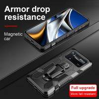 【Electronic Store】กรณีเกราะกันกระแทกสำหรับ Xiaomi Poco X4 Pro 5กรัม6.67 Quot; กระเป๋าโลหะกลับคลิปสำหรับ Xiamoi Poco X4Pro รถแหวนแม่เหล็กยืน C Oque