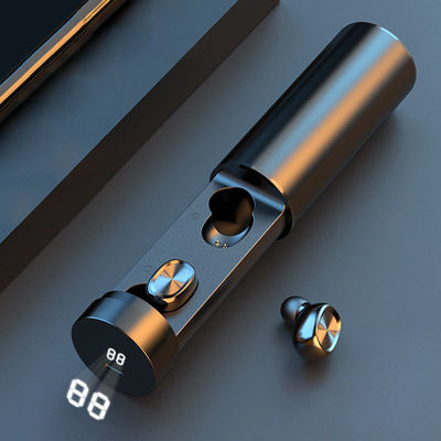 2021 NEW V5.0 Bluetooth Wireless Earphone Pull out 8D Stereo Earphones Sport ear buds Noise cancelling headphone with LED power