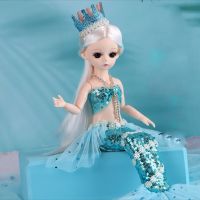 (Popular toys) 30เซนติเมตรตุ๊กตานางเงือกกับอะนิเมะลูกตา1/6เจ้าหญิง BJD ครบชุด Fishtail กระโปรง23ที่สามารถเคลื่อนย้ายปล้องแต่งตัวของเล่นสาวของขวัญ