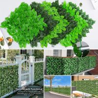 10pcs Artificial Plants Hedge Panels 50*50cm Faux Ivy Fence Leaf Trellis Wall Screen for Outdoor wedding Garden Yard Decoration