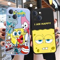 [Haojia เคสโทรศัพท์} เคสโทรศัพท์ขำขันเหลี่ยมการ์ตูน SpongeBob ขำขันสำหรับ iPhone 13 Pro Max Iphone13 Mini เคสซิลิโคน TPU อ่อนปลาดาวแพททริกน่ารัก