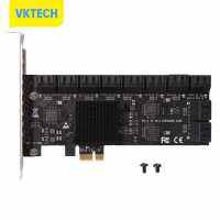 [Vktech] SA3120J อะแดปเตอร์ PCIE X1 PCI-Express 20พอร์ต6Gbps ไปยังการ์ดควบคุม SATA 3.0