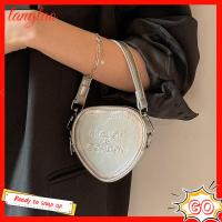 LANGTAO รูปหัวใจ กระเป๋า Crossbody กระเป๋าใส่เงิน มินิมินิ กระเป๋าแมสเซนเจอร์ ลำลองแบบสบายๆ หนังพียู กระเป๋าถือแบบถือ สำหรับผู้หญิง