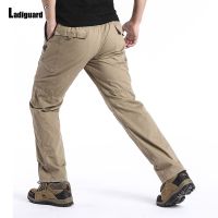 Ladiguard Plus Size Mens Cargo Pants 2023 New Spring Outdoor Casual Safari Pants Elastic Waist Pocket Trouser Male Straight Pant