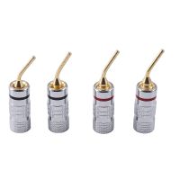 4Pcs Gold-Plated Banana Plugs 4mm Banana Plug for Video Speaker Adapter Audio Plug Wire Cable Connectors