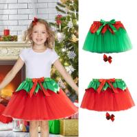 Little Girls Christmas Tutu Princess Dress Tulle Skirt Ballet Dance Dress Layered Party Dress with Bow Hair Clip for Little Girls methodical