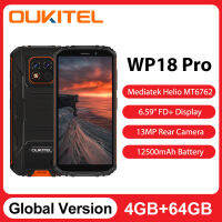 Oukitel Wp18 Pro 12500MAh สมาร์ทโฟนที่แข็งแรง4GB RAM 64GB ROM ปลดล็อคราคาถูกโทรศัพท์มือถือ Android 12 5.93 "โทรศัพท์มือถือกันน้ำ