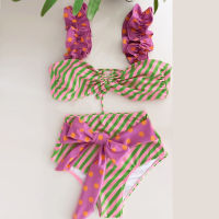 2021 New Push-Up Two Pieces Women Floral Padded Bra Ruffles Bandage Bikini Set Swimsuit Swimwear Bathing Suit Beach Wear biquini