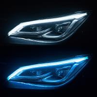 [ANYA Auto Parts] ไฟวิ่งกลางวัน DRL Led แบบต่อเนื่อง1คู่ไฟเลี้ยวสีเหลืองไฟขับขี่รถยนต์ไฟวิ่งกลางวันสำหรับรถยนต์