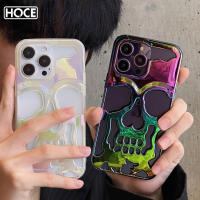 เคส HOCE สุดหรูระบายอากาศได้ดีเคสโทรศัพท์กระดูกกะโหลกศีรษะเลเซอร์สำหรับ iPhone 14 13 12 Pro Max 14Plus 11เคสเคส TPU กันกระแทก