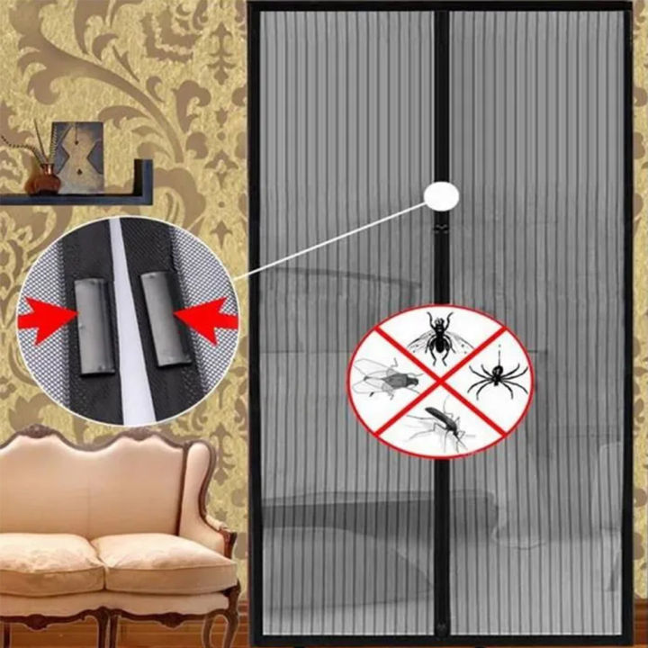 rebrol-ประตูตาข่ายปิดด้วยตัวเองประตูหน้าจอคู่ตาข่ายประตูหน้าจอแม่เหล็กเพื่อป้องกันยุงแมลงวันแมลงเม่า