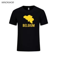 Belgium Map Printed T-Shirt Men Summer Fashion Short Sleeve Cotton Tops Hip Hop O-Neck T Shirt Streetwear Homme S-4XL-5XL-6XL