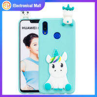 สำหรับ HUAWEI Nova 3i/Y3 2018/Y5 2018เคสโทรศัพท์3D การ์ตูนม้าที่มีแตรด้านหลังโทรศัพท์มือถือปลอกคลุมสมาร์ทโฟนกันน้ำและกันกระแทก