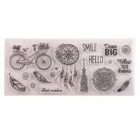 Bicycle Feather Silicone Clear Seal Stamp DIY Scrapbooking Embossing Photo Album Decorative Paper Card Craft Art Handmade Gift