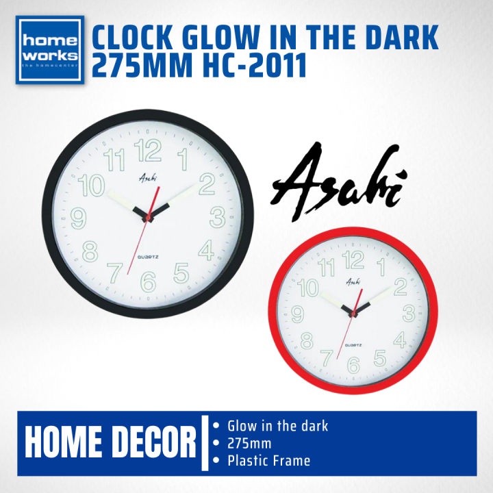 ASAHI CLOCK GLOW IN THE DARK 275MM HC2011 Lazada PH