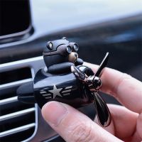 Car Air Freshener Bear Pilot Rotating Propeller Outlet Fragrance Magnetic Design Auto Accessories Interior Perfume Diffuse