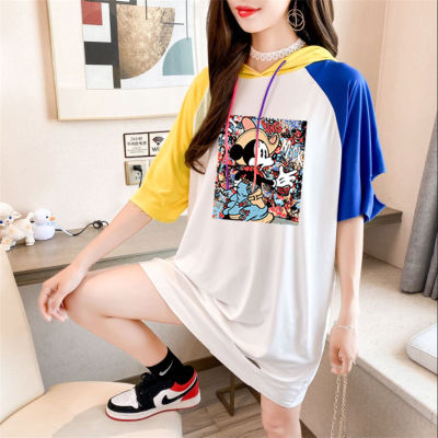 (พร้อมส่ง) Fashion Dress SHOP เสื้อยืด สไตล์ใหม่ เกาหลี" มิกกี้" เสื้อยือ ผู้หญิง พรัอมส่งรุ่นหลวมกางมี5สี ดำ/ขาว/ม่วง/เขียว/แดง