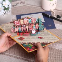 【YF】✷◄▥  Card Pop Up Xmas Greeting Cards for New Year