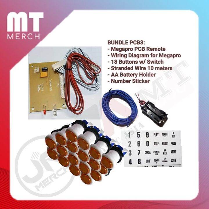 BUNDLE PCB3 MEGAPRO PCB Remote w/ Bundle 29 Buttons Wire