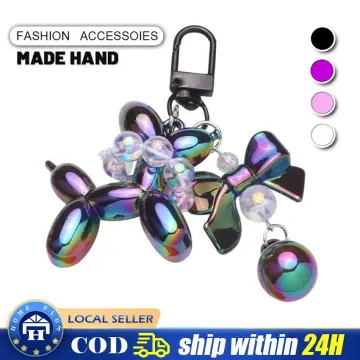 1 Pcs Jelly Balloon Dog Design Keychain for Women, Cute Girls Key