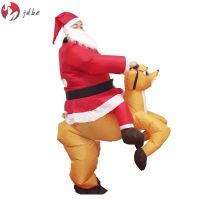 Xmas Suit Dress Inflatable Christmas Santa Claus Jumpsuit Blow Up Costume