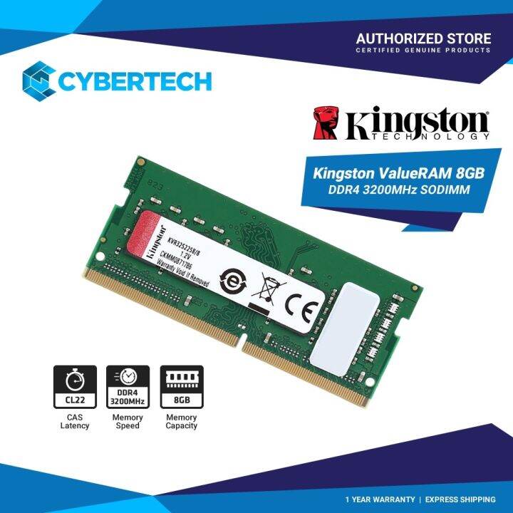 Kingston ValueRAM 8GB DDR4 3200Mhz Non ECC RAM SODIMM Laptop Memory ...