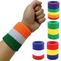 1Pcs Striped Tennis Wristband Sports Wrist Brace Wrap Basketball Towel Cotton Sweatband For Running Fitness Wrist Guard Protect