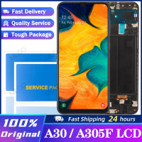 100 LCD ต้นฉบับสำหรับเหมาะสำหรับ Samsung Galaxy A30 A305 Ds A305F A30จอแสดงผล Touch Screen Digitizer เปลี่ยนบริการแพคเกจ