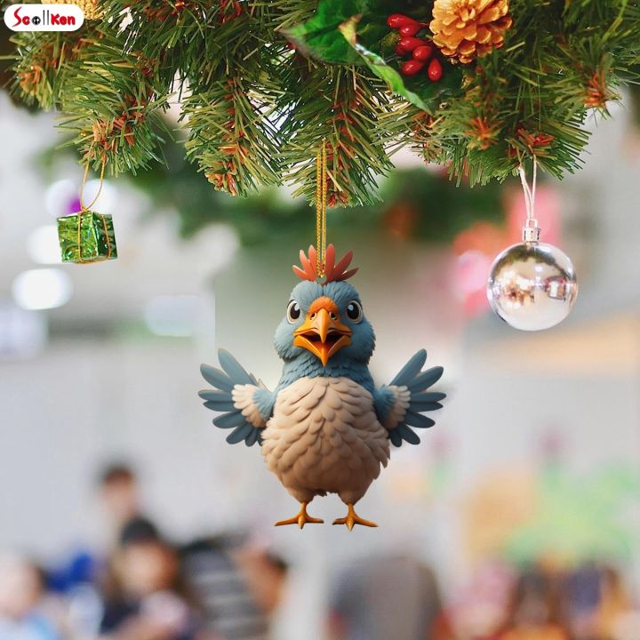 scottk-ต้นคริสต์มาสทำมือเครื่องประดับรูปไก่ไก่ตกแต่งสำหรับพิธีขึ้นบ้านใหม่หรือของขวัญวันเกิด